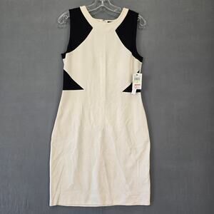 Amanda Chelsea White Black Mini Dress NEW $53 Stretch Sleeveless Women's Size 4